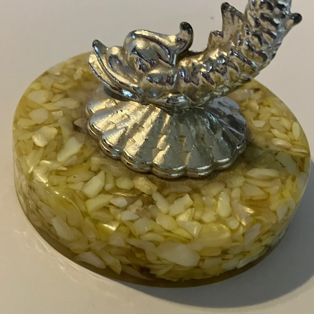 Vintage Metallic Dragonfish‎ Vanity Mirror on Weighted Base